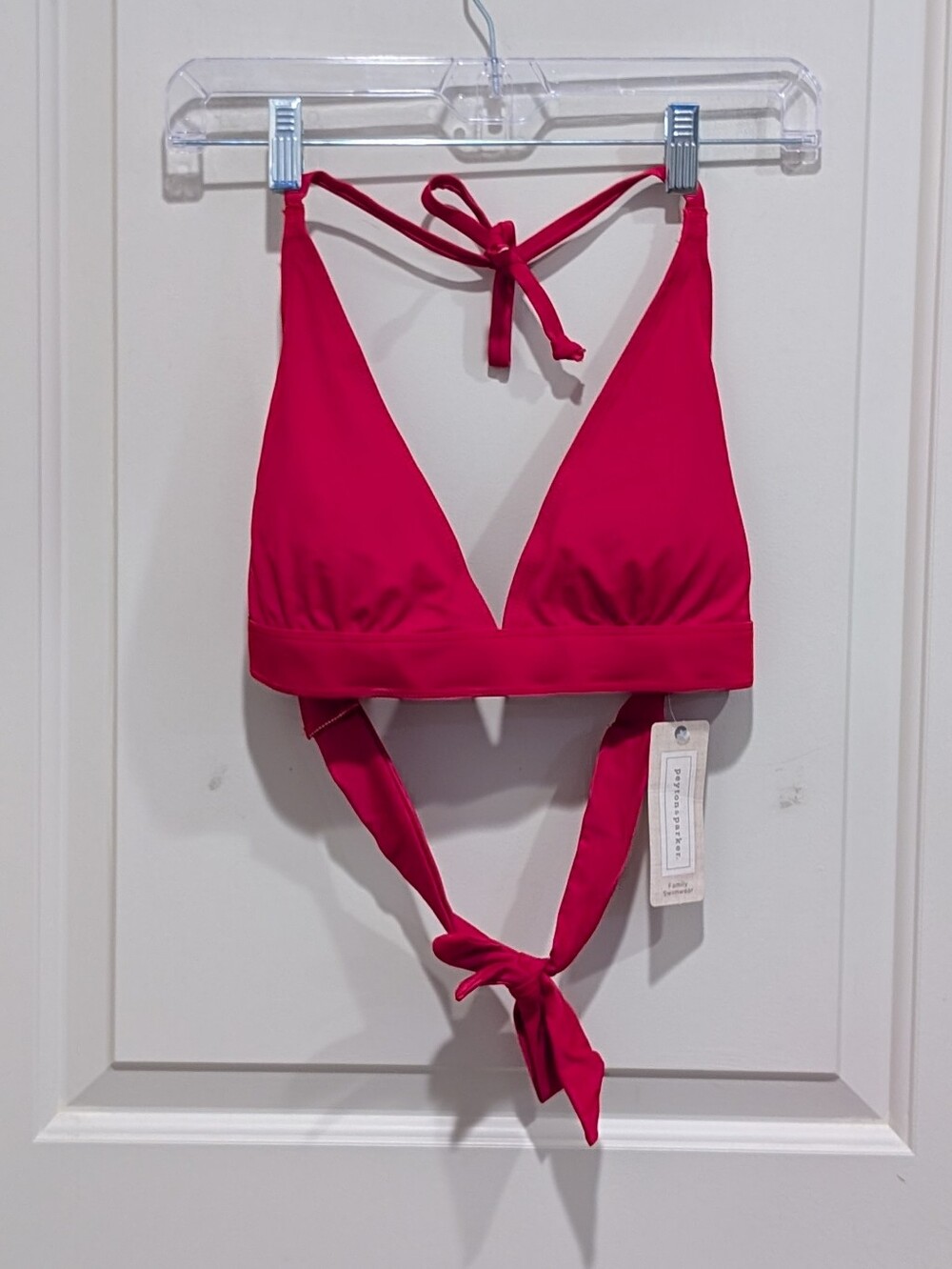 Peyton & Parker Red Triangle Halter Bikini Top Size Small
